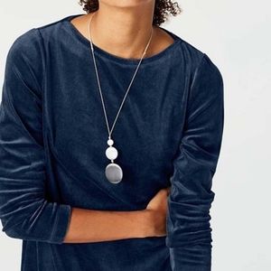Everyday Blue Pure J. Jill Velour Boatneck Tunic
